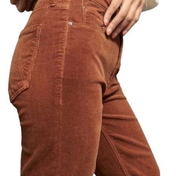 MOTHER Women Hopscotch Brown Corduroy Mid Rise Dazzler Ankle Fray Jeans Size 25 - Picture 4 of 12